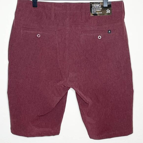 TRUNKS | Maroon multi-functional hybrid shorts beach to street | Men's size 30 - Picture 2 of 6